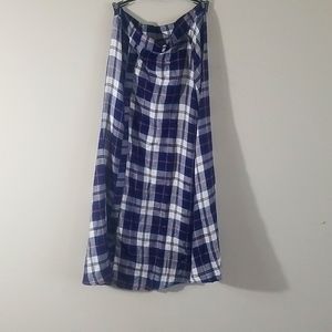 Wednesday Girl Small Long ans Plaid Purple Skirt